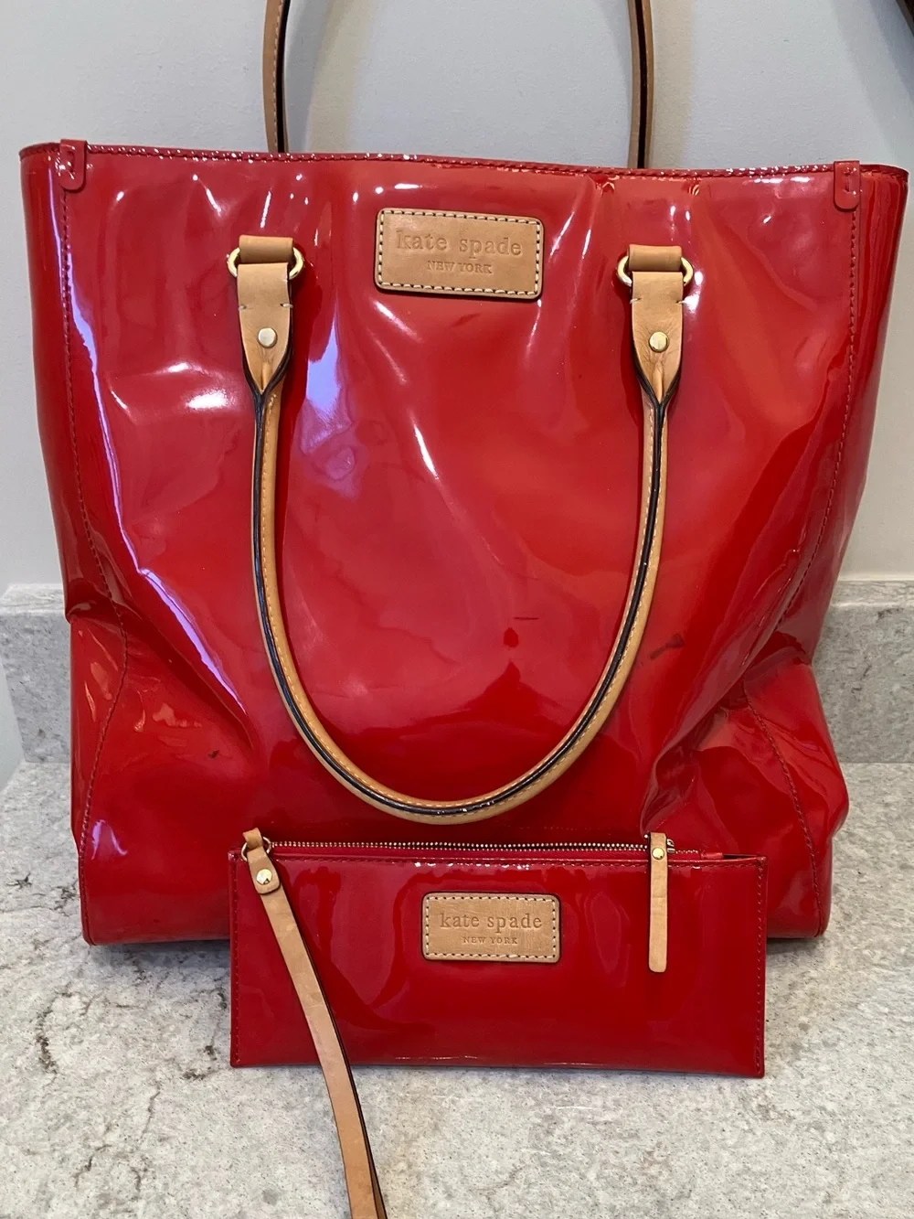 KATE SPADE RED PATENT BAG